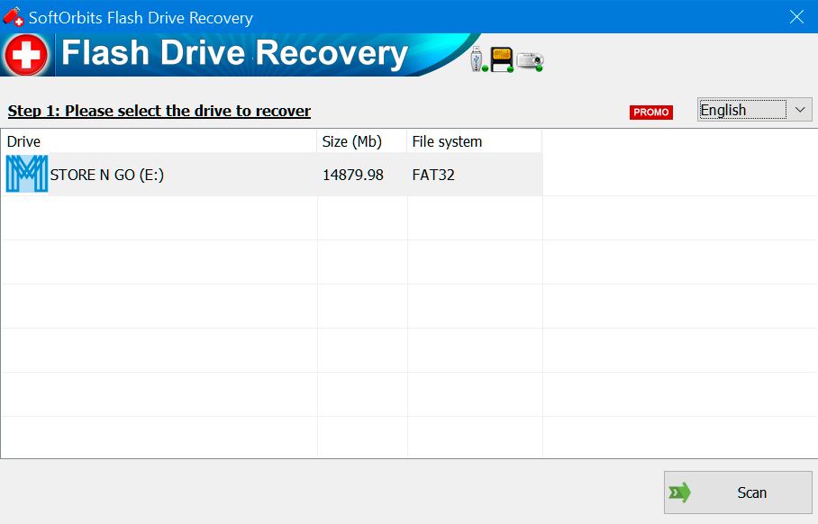 SoftOrbits Flash Drive Recovery स्क्रीनशॉट.